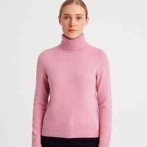 Charter Club Luxury 100% Cashmere Turtleneck Sweater Women XS Pink Pastel
